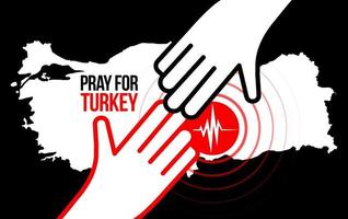 coup de main aux victimes du tremblement de terre. prier pour la dinde. tremblement de terre en Turquie. tremblements de terre majeurs dans l'est de la turquie le 6 février 2023. vecteur