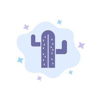 cactus usa plante icône bleue américaine sur fond de nuage abstrait vecteur