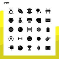 25 jeu d'icônes de sport modèle d'illustration vectorielle d'icône de glyphe solide pour des idées web et mobiles pour une entreprise vecteur