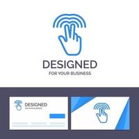 carte de visite créative et modèle de logo double gestes main onglet illustration vectorielle vecteur