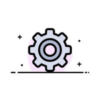 modèle de bannière de vecteur d'icône de ligne plate d'entreprise de roue dentée générale de base