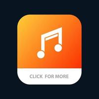 conception de base de l'application musique mobile bouton d'application mobile version de glyphe android et ios vecteur