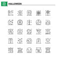 25 fond de vecteur de jeu d'icônes d'halloween