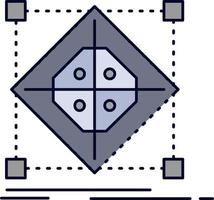 architecture cluster grille modèle préparation plat couleur icône vecteur