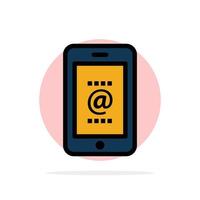 mobile mail id téléphone abstrait cercle fond plat couleur icône vecteur