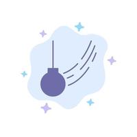 balançoire pendule attaché ball motion icône bleue sur fond de nuage abstrait vecteur