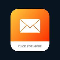 e-mail message sms bouton d'application mobile version de glyphe android et ios vecteur