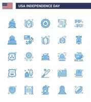 gros pack de 25 usa joyeux jour de l'indépendance usa vector blues et symboles modifiables de bruants jour américain verre jour papier modifiable usa day vector design elements