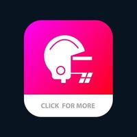 casque de football américain bouton application mobile version glyphe android et ios vecteur