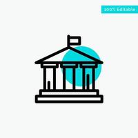 banque drapeau américain usa turquoise surbrillance cercle point vecteur icône