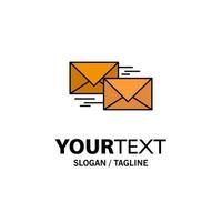 courrier réponse transmettre lettre de correspondance commerciale modèle de logo d'entreprise couleur plate vecteur