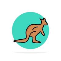 animal australie australien indigène kangourou voyage abstrait cercle fond plat couleur icône vecteur