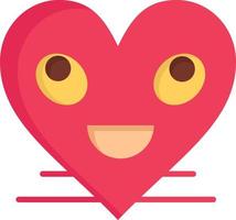 coeur emojis smiley visage sourire plat couleur icône vecteur icône modèle de bannière