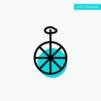 icône de vecteur de point de cercle de surbrillance turquoise de cirque de cycle de roue
