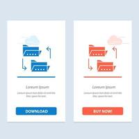 dossier document fichier partage de fichiers partage bleu et rouge télécharger et acheter maintenant modèle de carte de widget web vecteur