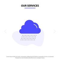 nos services nuage pluie canada solide glyphe icône modèle de carte web vecteur