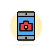 application mobile application mobile caméra abstrait cercle fond plat couleur icône vecteur