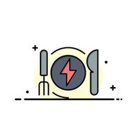 consommation énergie dîner hôtel entreprise logo modèle plat couleur vecteur