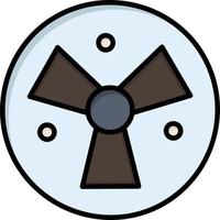 modèle de bannière d'icône de vecteur d'icône de couleur plate de ventilateur médical d'avertissement de rayonnement
