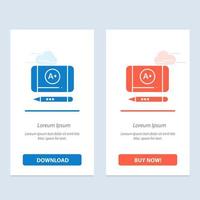 meilleure note atteindre l'éducation bleu et rouge télécharger et acheter maintenant le modèle de carte de widget web vecteur