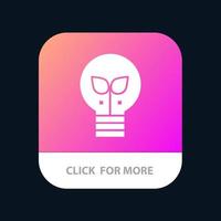 eco idée lampe lumière bouton application mobile android et ios version glyphe vecteur