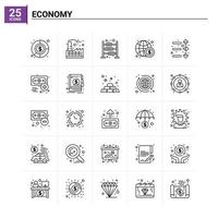 25 économie icon set vector background