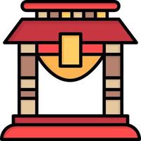 porte pont chine chinois plat couleur icône vecteur icône modèle de bannière