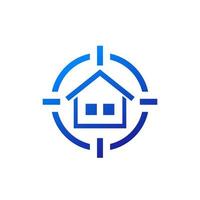 icône de recherche de maison, création de logo immobilier vecteur