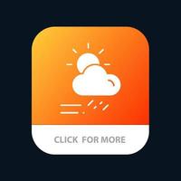 nuage jour saison des pluies météo bouton application mobile version glyphe android et ios vecteur