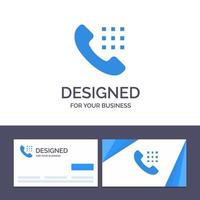 carte de visite créative et modèle de logo appeler les touches du téléphone illustration vectorielle vecteur