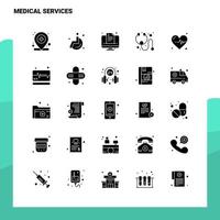 25 ensemble d'icônes de services médicaux modèle d'illustration vectorielle d'icône de glyphe solide pour des idées web et mobiles pour une entreprise vecteur