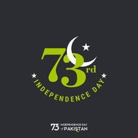 conception de typographie du jour de l'indépendance du pakistan typographie créative du 73e joyeux jour de l'indépendance du pakistan illustration de conception de modèle de vecteur