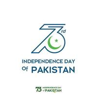 conception de typographie du jour de l'indépendance du pakistan typographie créative du 73e joyeux jour de l'indépendance du pakistan illustration de conception de modèle de vecteur