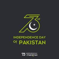 conception de typographie du jour de l'indépendance du pakistan typographie créative du 73e joyeux jour de l'indépendance du pakistan illustration de conception de modèle de vecteur