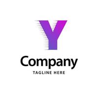 y logo violet. conception d'identité de marque d'entreprise vecteur