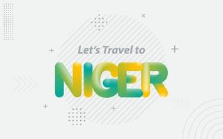 permet de voyager au niger. typographie créative avec effet de mélange 3d vecteur