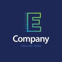 logo de la technologie e. conception d'identité de marque d'entreprise vecteur