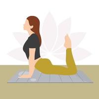 jeune femme faisant du yoga pose, yoga asana, yoga pratiquant, jeune femme faisant du fitness, danseuses, filles minces, fille pratiquant le sport vecteur