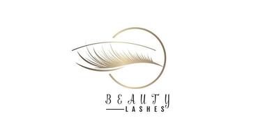 logo de cils de beauté avec dégradé d'or pour le vecteur premium d'affaires de beauté