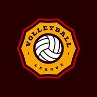 logo vectoriel de volley-ball. typographie professionnelle moderne sport emblème de vecteur de style rétro et conception de logo de modèle. logo coloré de volleyball