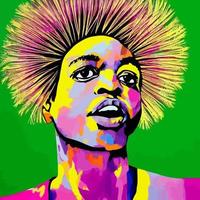 groovy pop art mec aux cheveux de pissenlit vecteur