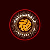 logo vectoriel de volley-ball. typographie professionnelle moderne sport emblème de vecteur de style rétro et conception de logo de modèle. logo coloré de volleyball