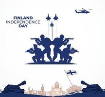 fête de l'indépendance de la finlande. 6 décembre. concept de la journée de la défense de la finlande. modèle pour l'arrière-plan, la bannière, la carte, l'affiche. illustration vectorielle. vecteur
