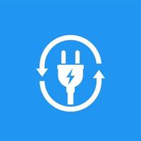 icône de prise électrique avec des flèches vecteur