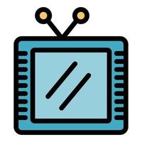 vecteur de contour couleur icône tv soins infirmiers à domicile