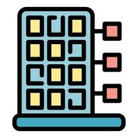 icône de calendrier de collaboration d'affaires vecteur de contour de couleur