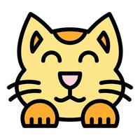vecteur de contour couleur icône chat oriental souriant