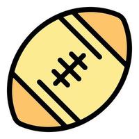 vecteur de contour couleur icône ballon de rugby