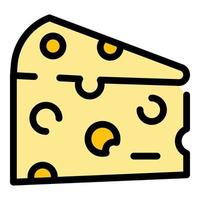 vecteur de contour de couleur icône fromage laitier