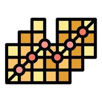 vecteur de contour de couleur icône analyse de données de marché